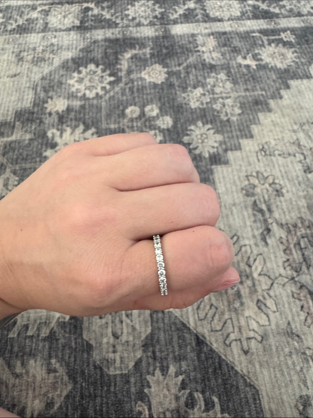 Swarovski Clear Crystal Eternity Band - Silver Tone